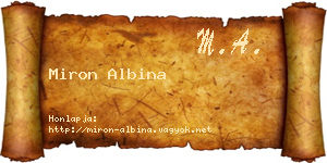Miron Albina névjegykártya